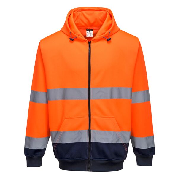 B317 Hi-Vis Contrast Zipped Hoodie Thumbnail